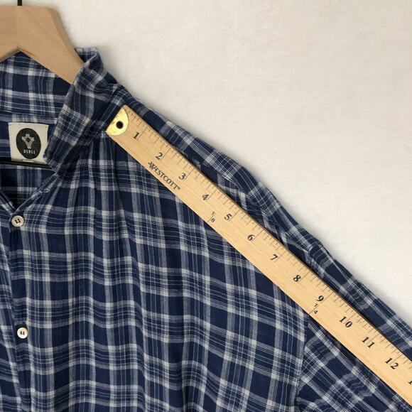 BSBEE 100% Cotton Shirt Women's Sz L Blue Plaid Long Sleeve Button Drop Shoulder - Picture 12 of 13